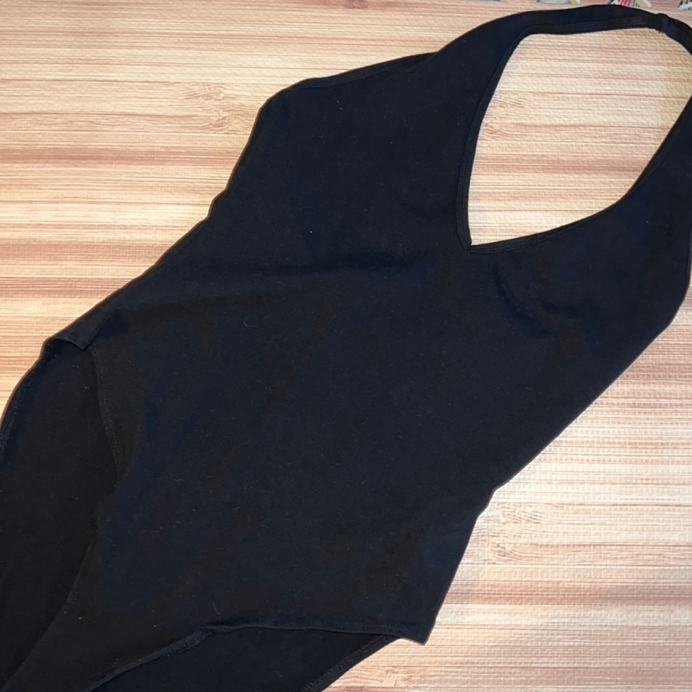 F21 black halter bodysuit, size medium